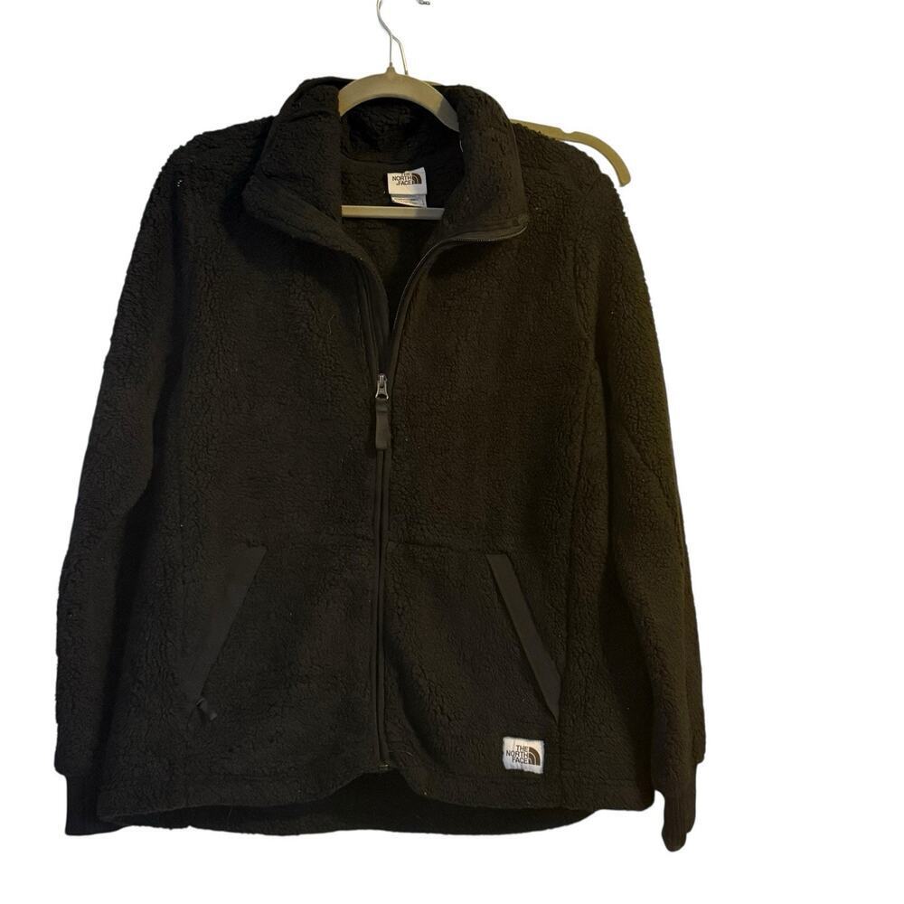 The North Face Women’s Black Sherpa Fleece Full Zip Jacket Large Soft Warm